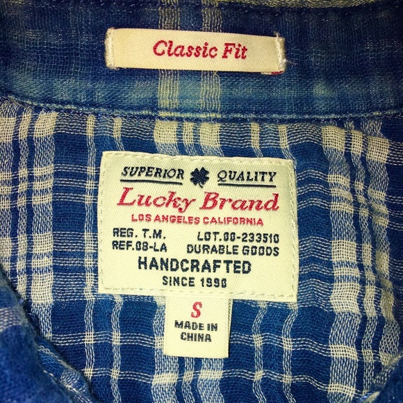 (S) Lucky Brand Classic Fit Indigo Western - Picture 2 of 3